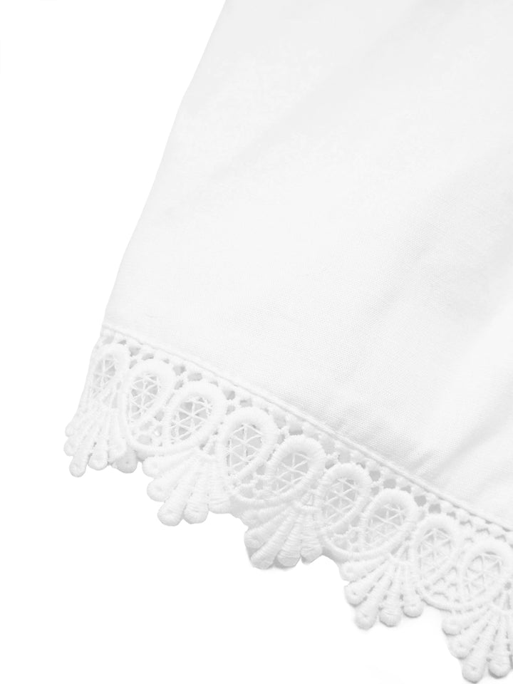 Casual Embroidery Sweetheart Flounce Sleeve Women Blouses