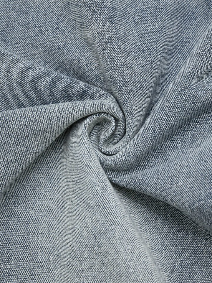Jeans de mujer larga lavada casual de pierna ancha