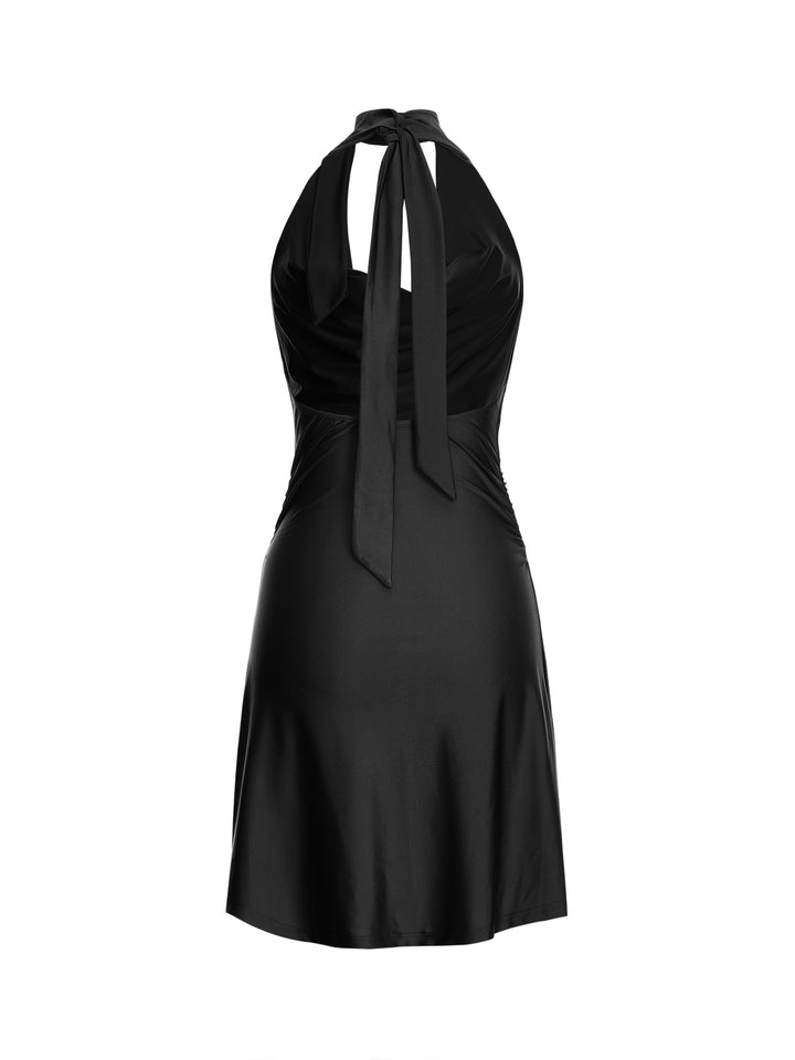 Vestido de mujeres con mangas regulares de cuello de capucha casual