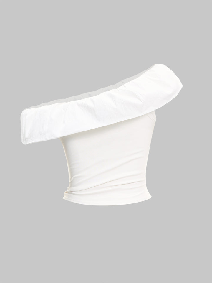 Capelal de tela llanamente empalmante Ruchada Ruchada sin hombro sin mangas 2 formas de usar tops de mujeres