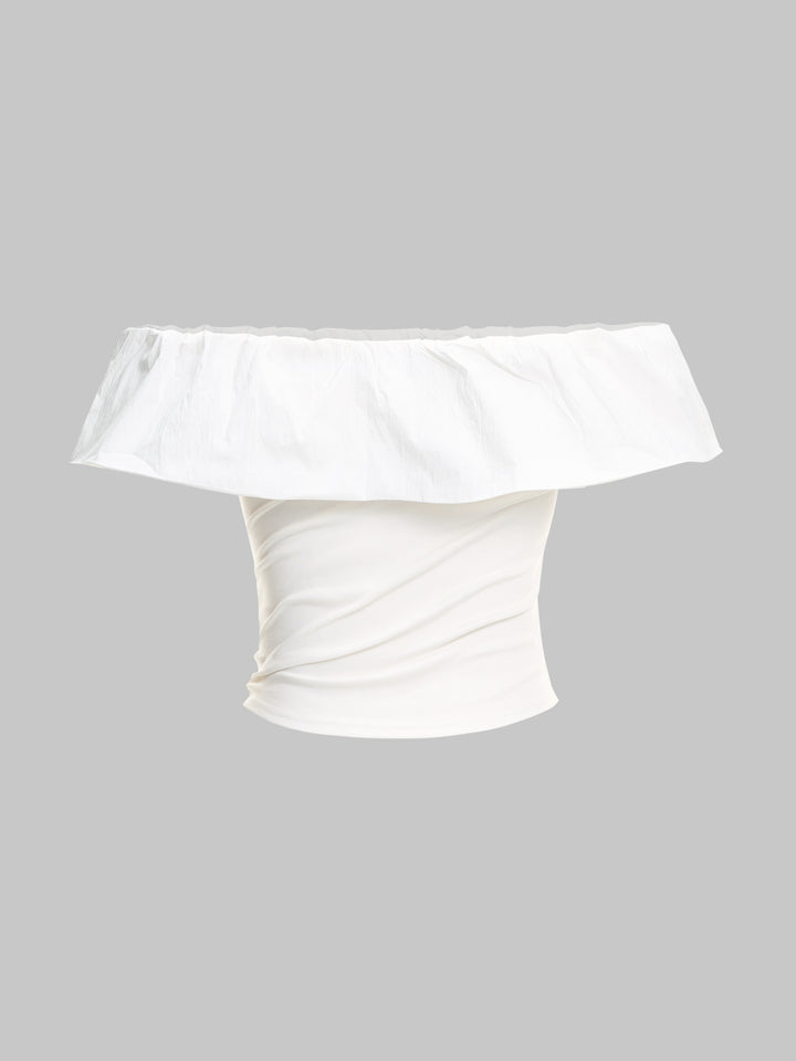 Capelal de tela llanamente empalmante Ruchada Ruchada sin hombro sin mangas 2 formas de usar tops de mujeres