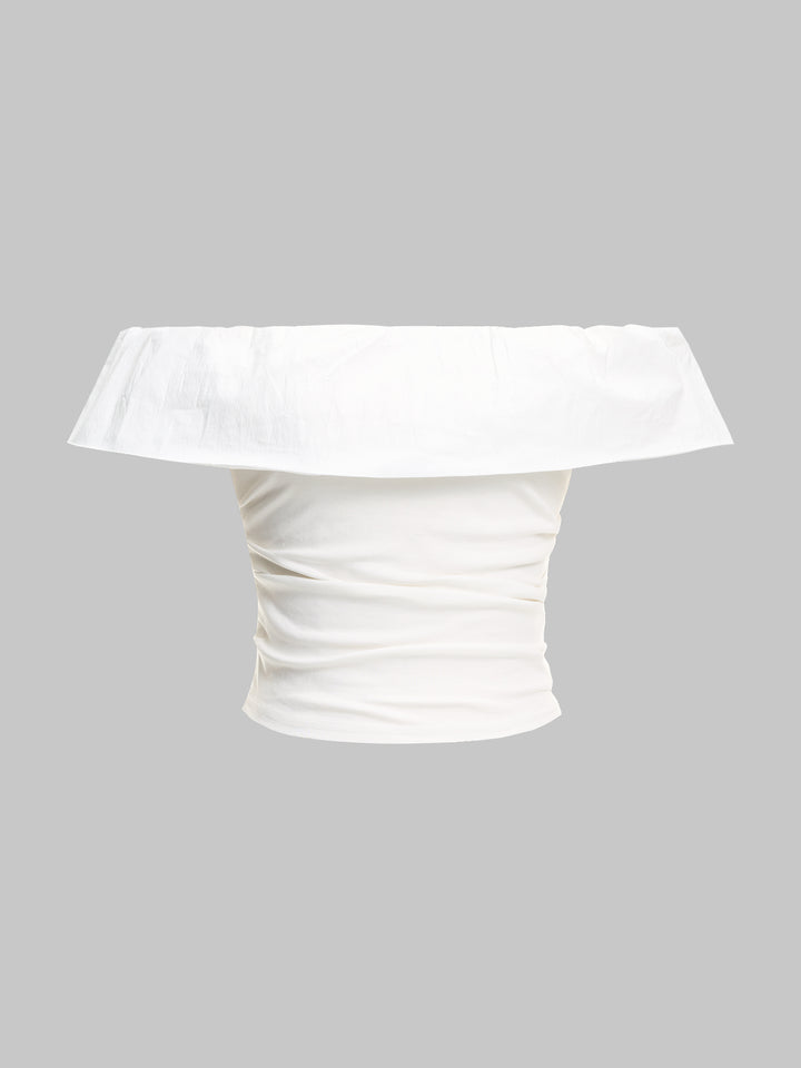 Capelal de tela llanamente empalmante Ruchada Ruchada sin hombro sin mangas 2 formas de usar tops de mujeres
