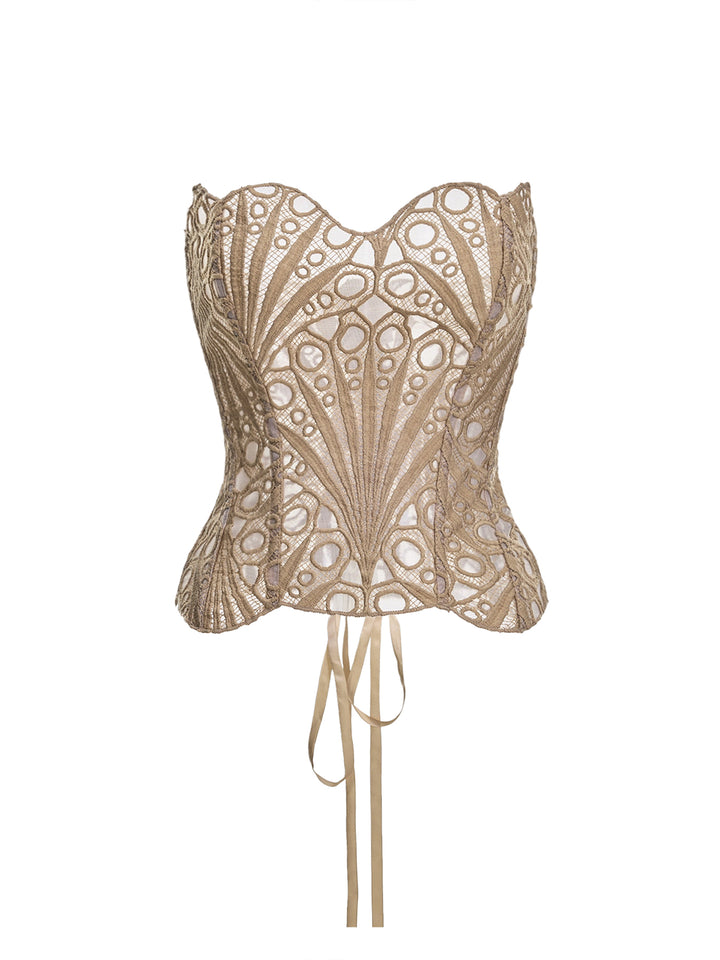 Corsé asimétrico de Bandeau Party Hollow Out Fomen Women Top