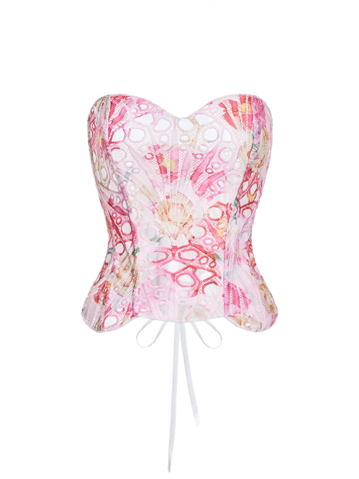 Corsé asimétrico de Bandeau Party Hollow Out Fomen Women Top