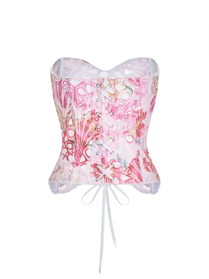 Corsé asimétrico de Bandeau Party Hollow Out Fomen Women Top