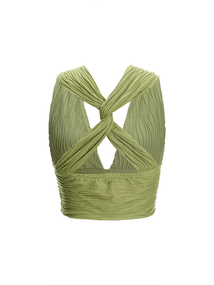 Twist sin cuello V -backless V Mujeres Cortes Cortes y camis Camis