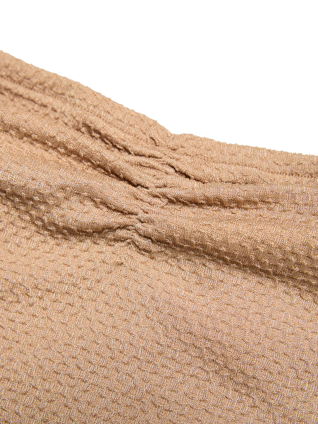 Tela texturizada casual ruchada borde de olla de hem bandeau