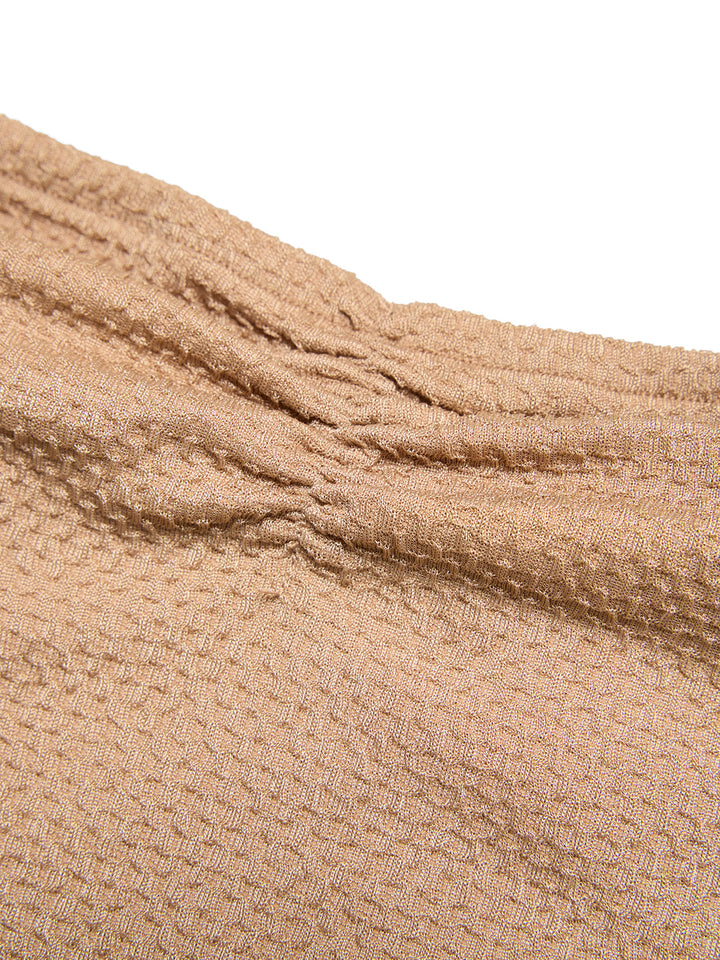 Tela texturizada casual ruchada borde de olla de hem bandeau