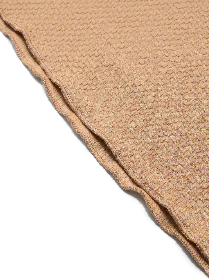 Tela texturizada casual ruchada borde de olla de hem bandeau
