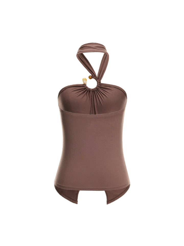 Cami boho con cuentas halter halter women camisetas y camis