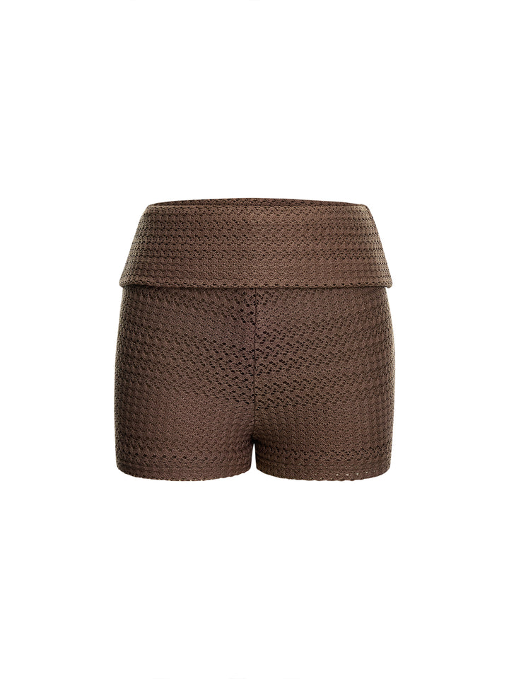 Boho a aleatorio de tejidos texturizados de tejido mini pantalones cortos