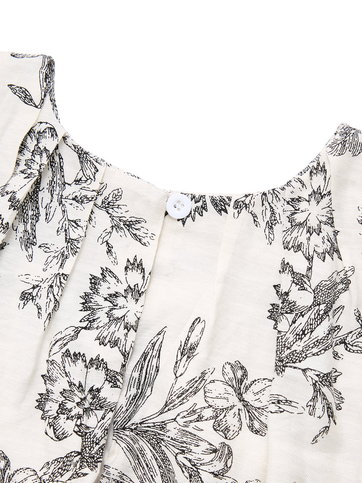 Eine Linie boho florale runde Hals Lange Frauen zweiteilige Outfits
