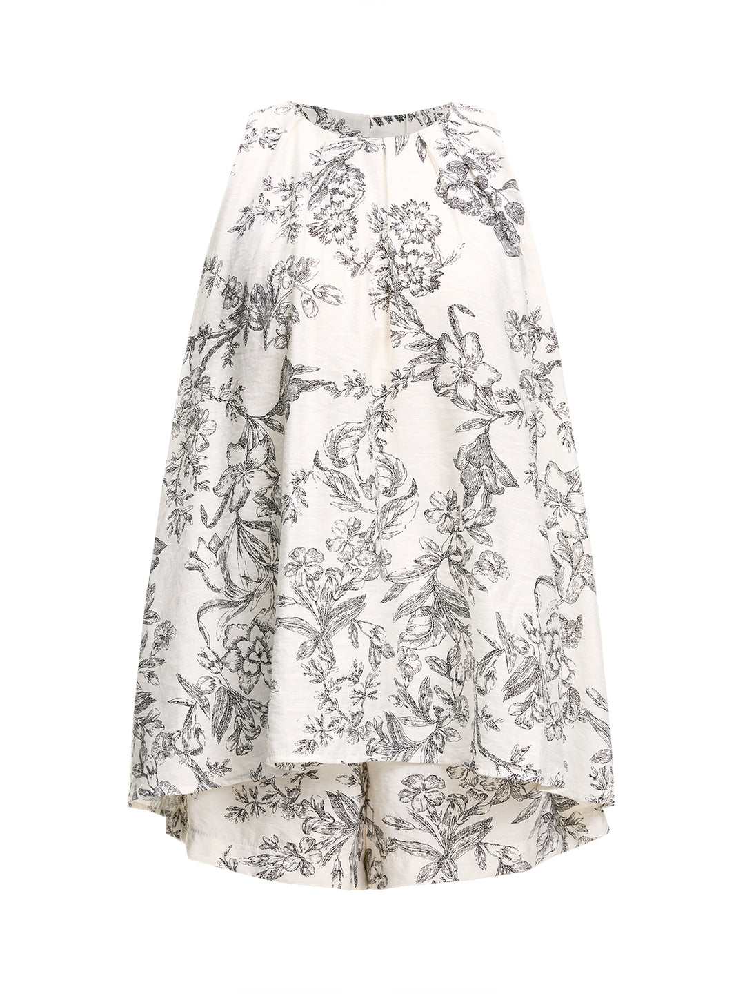 Eine Linie boho florale runde Hals Lange Frauen zweiteilige Outfits
