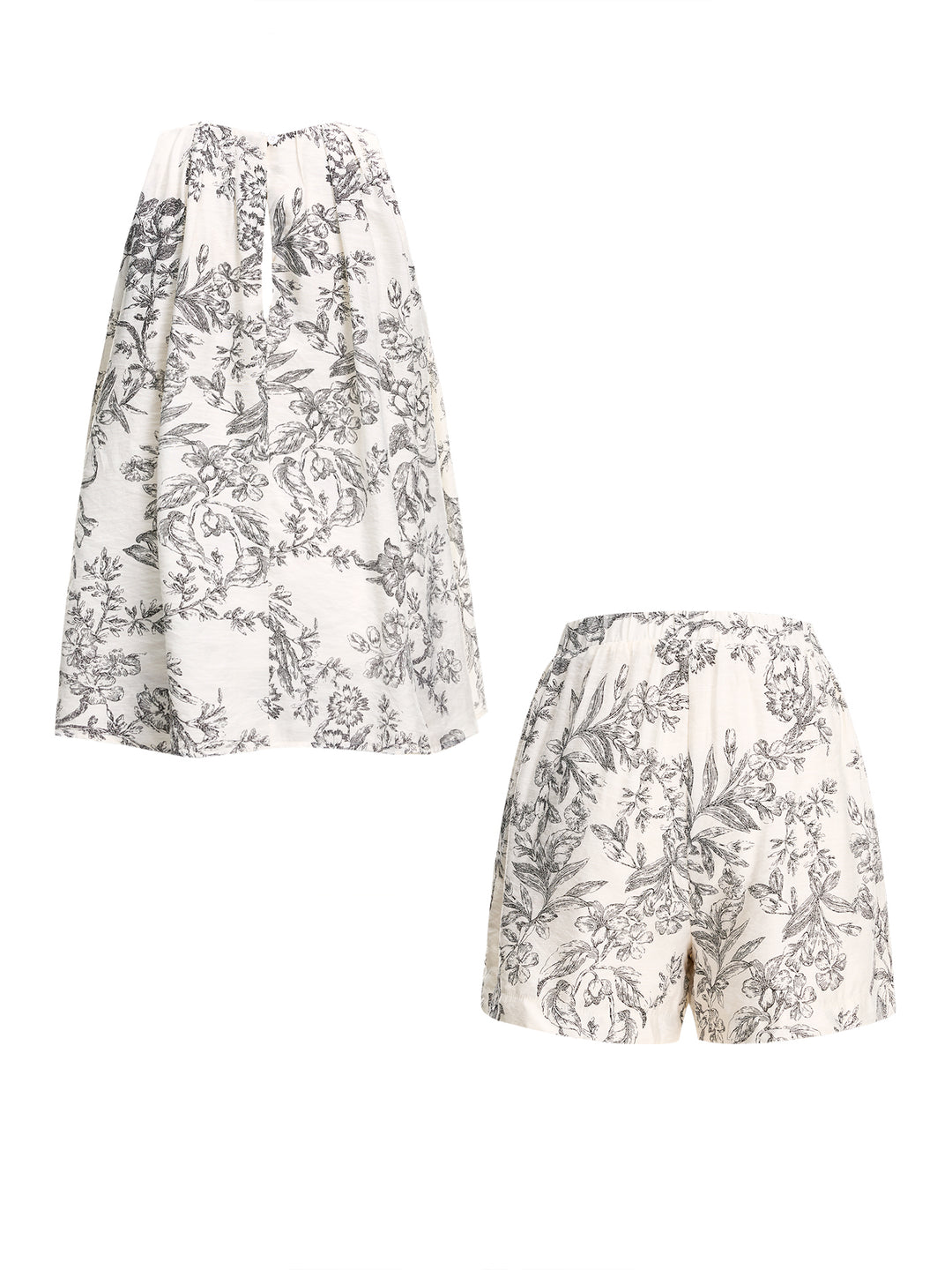 Eine Linie boho florale runde Hals Lange Frauen zweiteilige Outfits