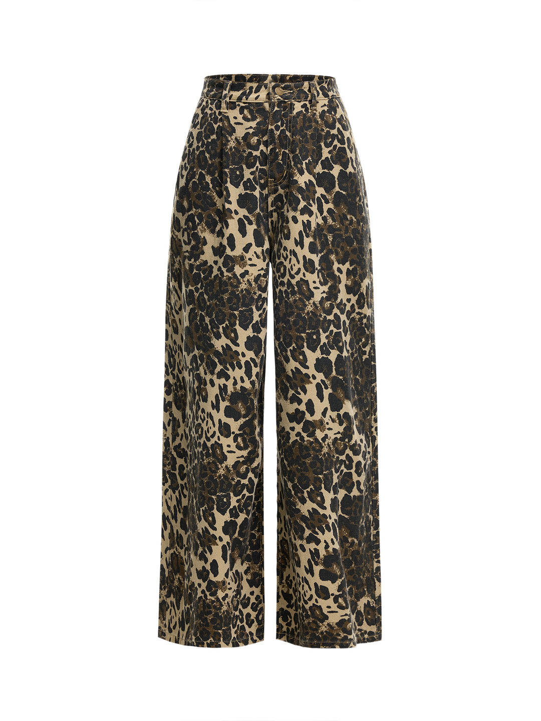 Holgado de leopardo casual estampado de mujeres largas jeans