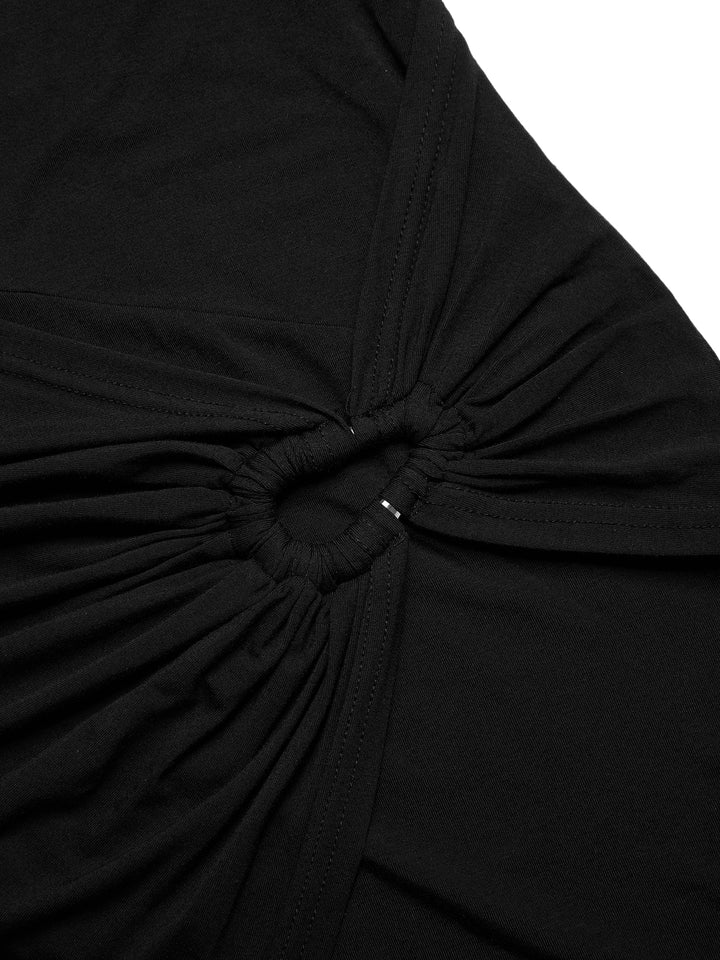 Nou à entonnoir nature décontracté mini-robes à manches longues