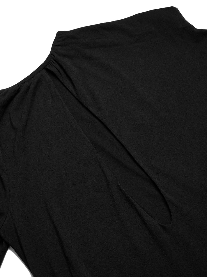 Nou à entonnoir nature décontracté mini-robes à manches longues
