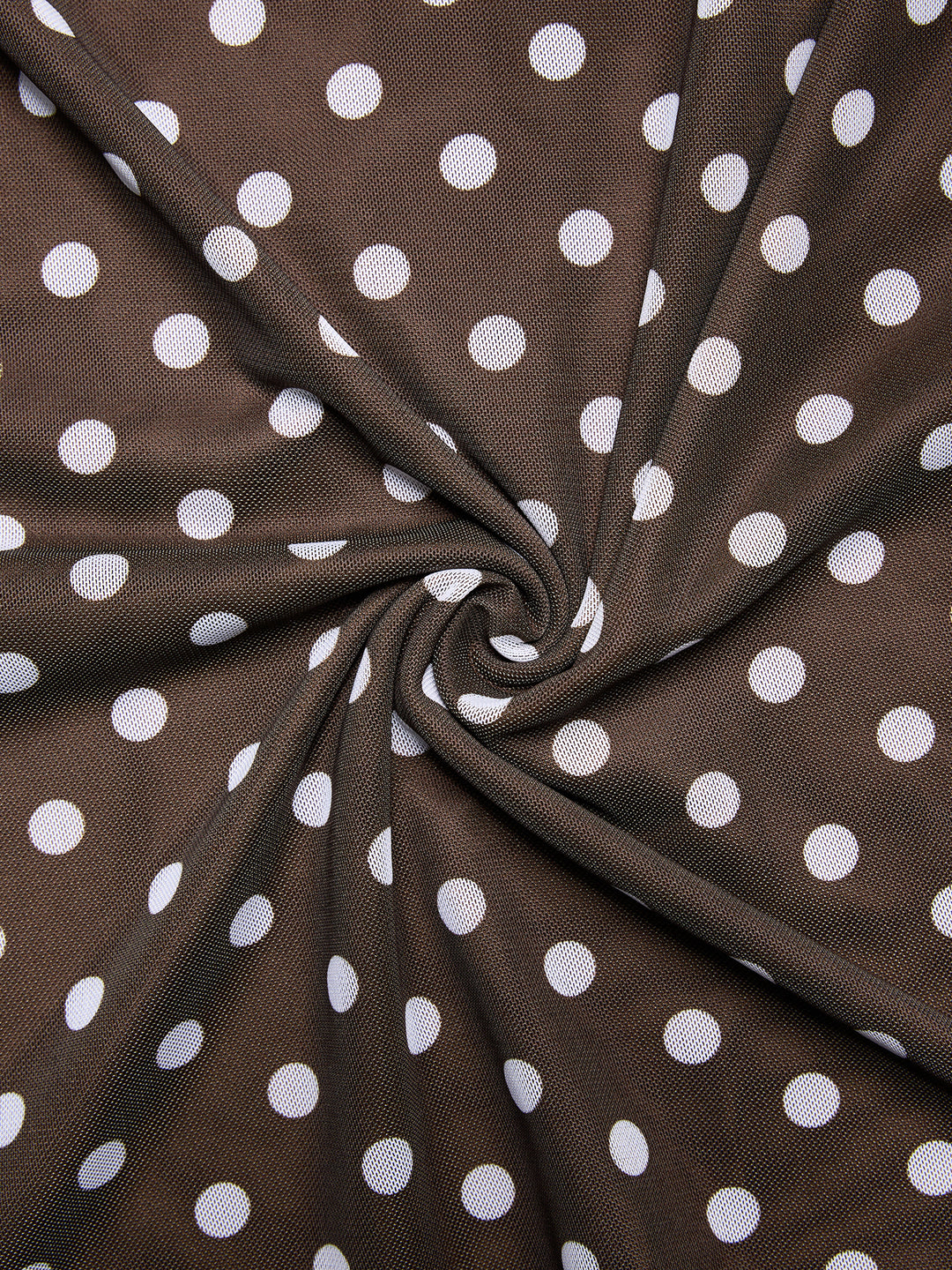 Malla elegante lunka lunka -back back back ruffle atado un mini vestido de línea