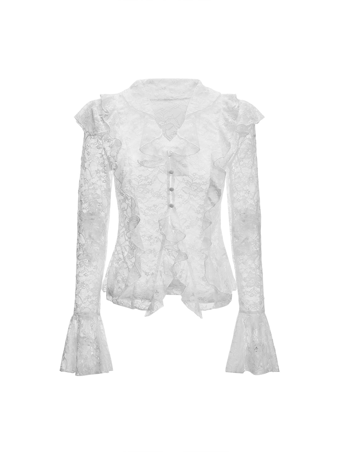 Boho Blumen Rüsche gegen Halsglockenhülle Lange Frauen Bluse