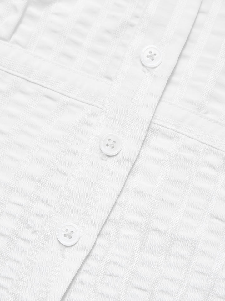 Botón de liso casual Camisa plisada Coloque Blusas sin mangas